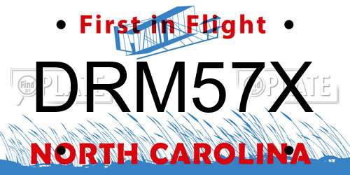DRM57X North Carolina License Plate