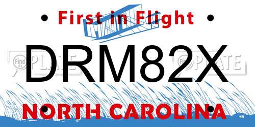 DRM82X North Carolina License Plate