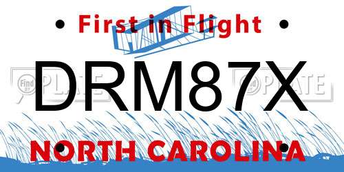 DRM87X North Carolina License Plate
