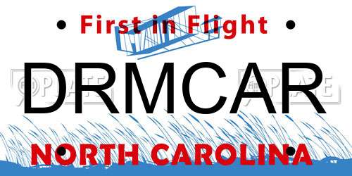 DRMCAR North Carolina License Plate