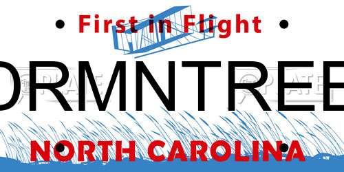 DRMNTREE North Carolina License Plate