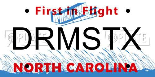 DRMSTX North Carolina License Plate