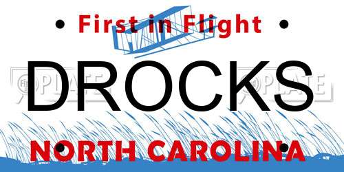DROCKS North Carolina License Plate