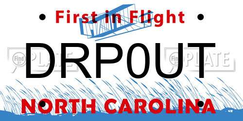 DRP0UT North Carolina License Plate