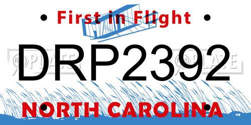 DRP2392 North Carolina License Plate