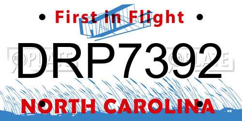 DRP7392 North Carolina License Plate