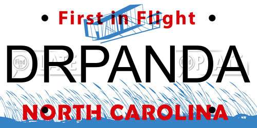 DRPANDA North Carolina License Plate