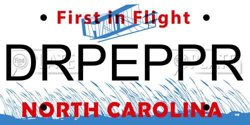 DRPEPPR North Carolina License Plate