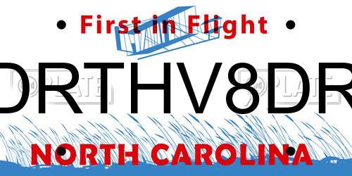 DRTHV8DR North Carolina License Plate