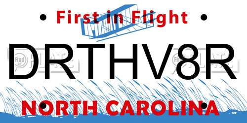 DRTHV8R North Carolina License Plate