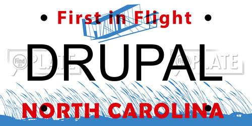 DRUPAL North Carolina License Plate
