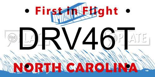 DRV46T North Carolina License Plate