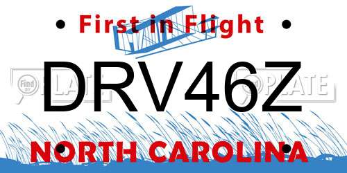 DRV46Z North Carolina License Plate
