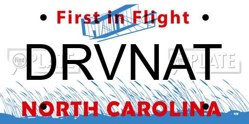 DRVNAT North Carolina License Plate