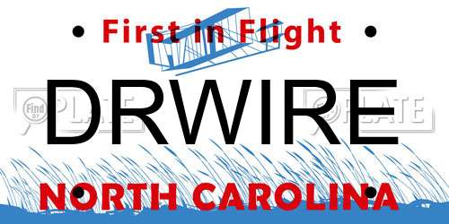 DRWIRE North Carolina License Plate