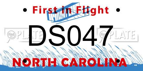 DS047 North Carolina License Plate