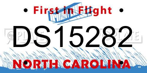 DS15282 North Carolina License Plate