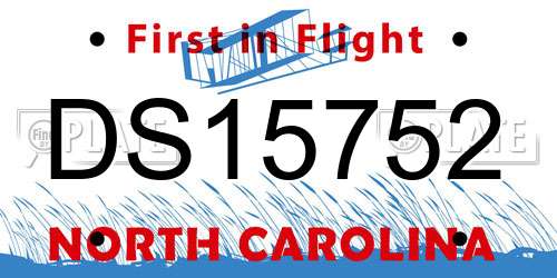 DS15752 North Carolina License Plate