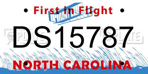 DS15787 North Carolina License Plate