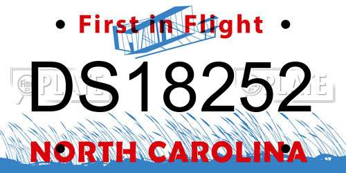 DS18252 North Carolina License Plate