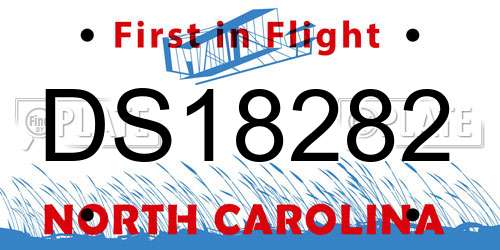 DS18282 North Carolina License Plate