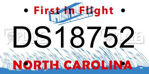 DS18752 North Carolina License Plate