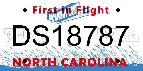 DS18787 North Carolina License Plate