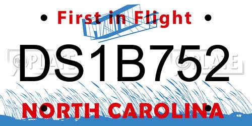 DS1B752 North Carolina License Plate