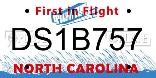 DS1B757 North Carolina License Plate