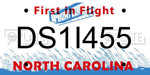 DS1I455 North Carolina License Plate