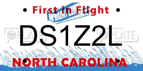 DS1Z2L North Carolina License Plate