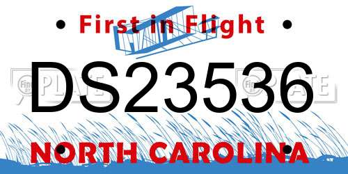 DS23536 North Carolina License Plate