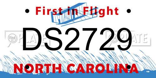 DS2729 North Carolina License Plate