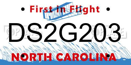 DS2G203 North Carolina License Plate