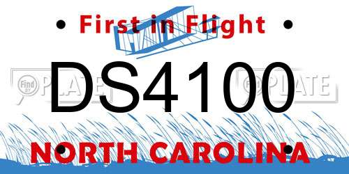 DS4100 North Carolina License Plate