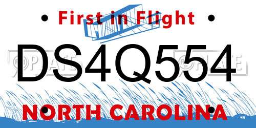 DS4Q554 North Carolina License Plate