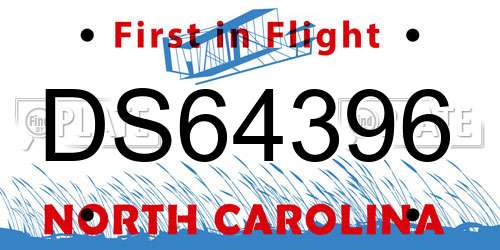 DS64396 North Carolina License Plate