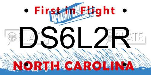 DS6L2R North Carolina License Plate