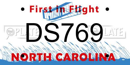 DS769 North Carolina License Plate