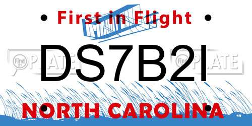 DS7B2I North Carolina License Plate