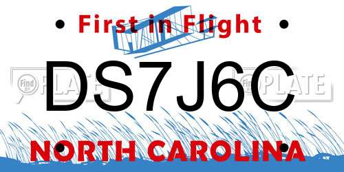 DS7J6C North Carolina License Plate