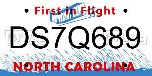DS7Q689 North Carolina License Plate
