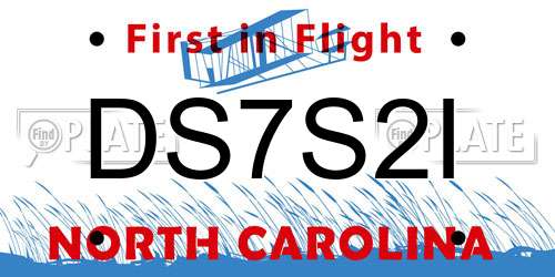 DS7S2I North Carolina License Plate
