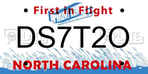 DS7T2O North Carolina License Plate