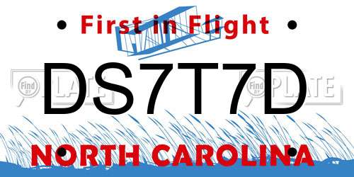 DS7T7D North Carolina License Plate