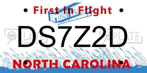 DS7Z2D North Carolina License Plate