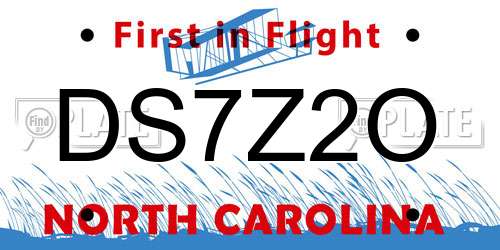 DS7Z2O North Carolina License Plate