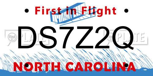DS7Z2Q North Carolina License Plate
