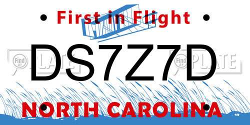 DS7Z7D North Carolina License Plate