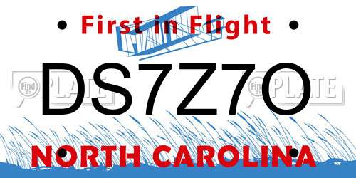 DS7Z7O North Carolina License Plate
